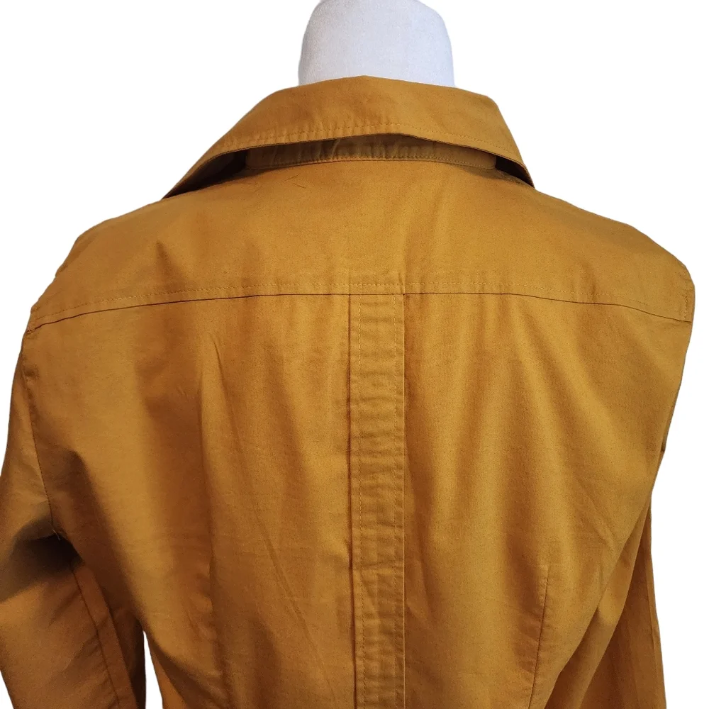EUC New York & Company Mustard Yellow Fitted Button Up Blouse_7